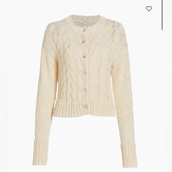 Vince Sweaters - NWT Vince Open-Stitch Cable-Knit Cardigan Sz M Off White $465